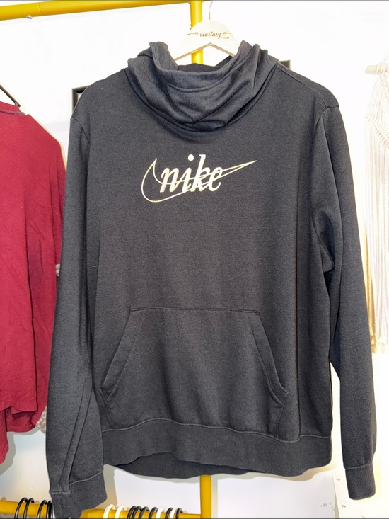 Nike Tops - Nike Black Hoodie with Gold Script Swoosh